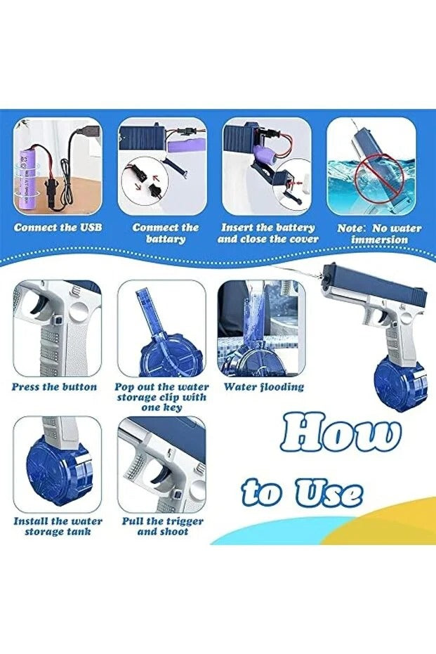 SplashMax™ 500 ml Otomatik Işıklı Su Tabancası